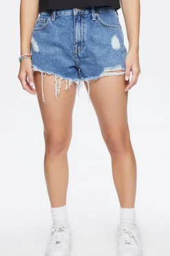 Retro High-Rise Denim Shorts