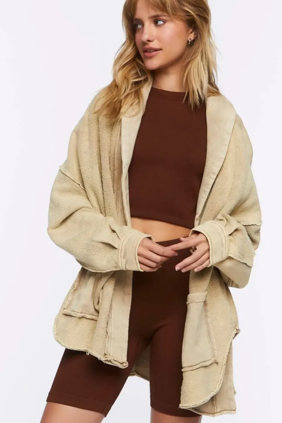 Reverse Fleece Cardigan
