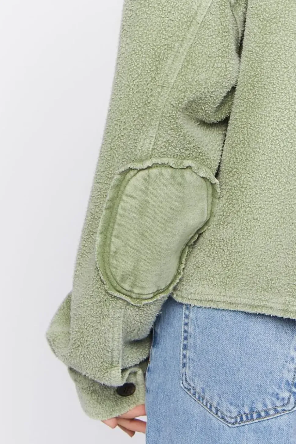 Reverse Fleece Cropped Shacket