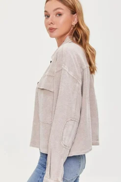 Reverse Fleece Drop-Sleeve Jacket