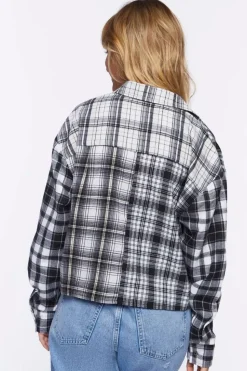Reworked Mixed Plaid Flannel Shirt