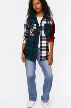 Reworked Mixed Plaid Flannel Shirt