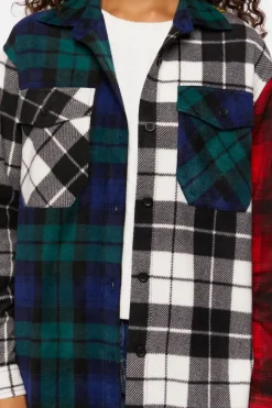 Reworked Mixed Plaid Flannel Shirt