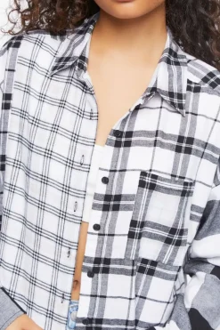Reworked Mixed Plaid Flannel Shirt
