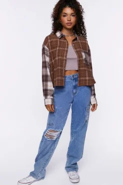 Reworked Plaid Boxy Flannel Shirt