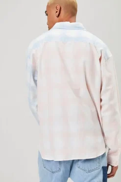 Reworked Plaid Button-Front Shirt