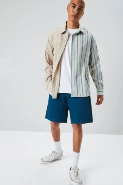 Reworked Striped Button-Front Shirt