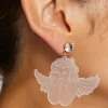 Rhinestone Angel Drop Earrings