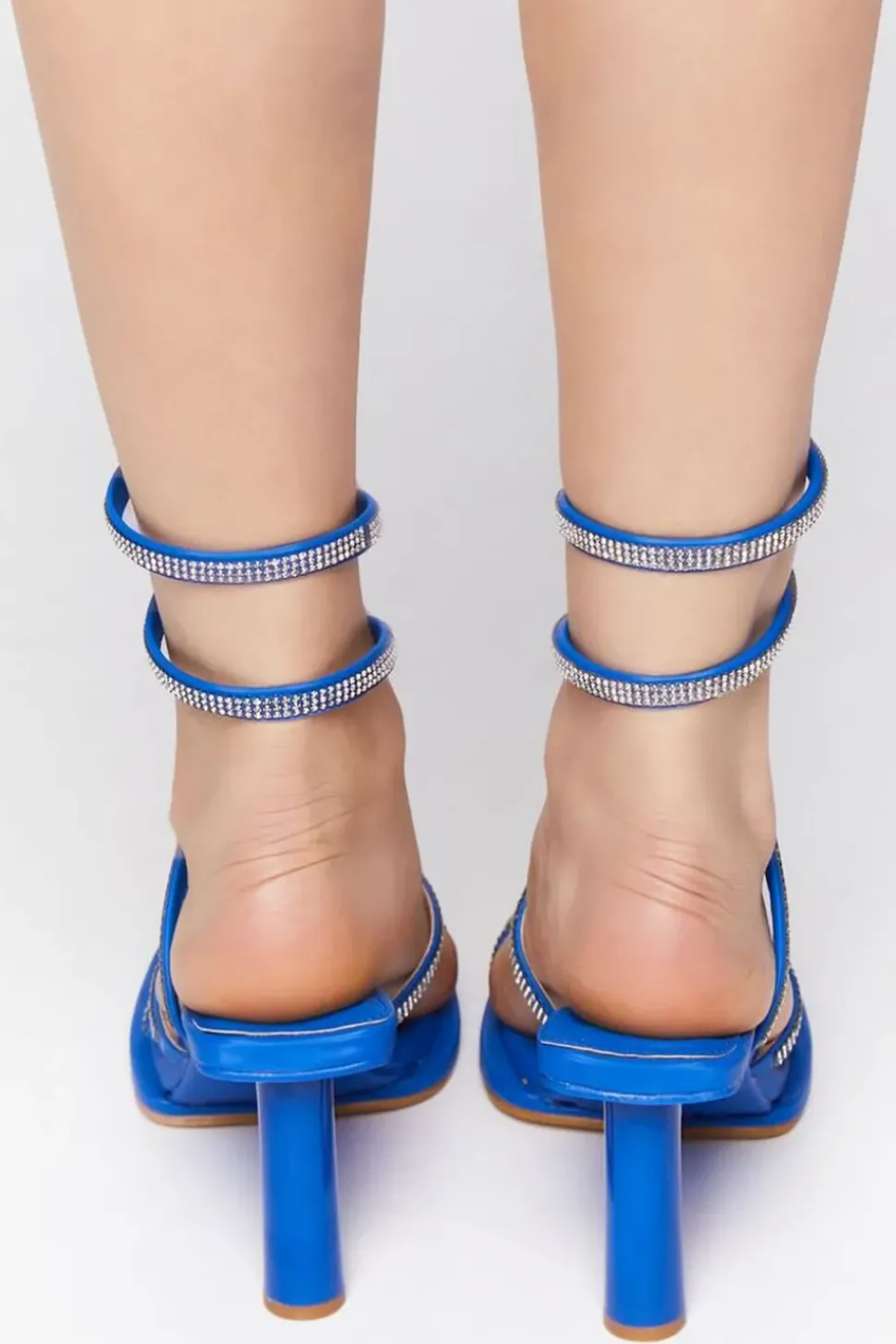 Rhinestone Ankle-Wrap Stiletto Heels