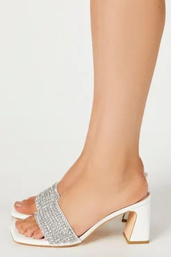 Rhinestone Block Heels
