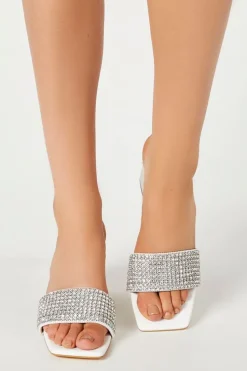 Rhinestone Block Heels