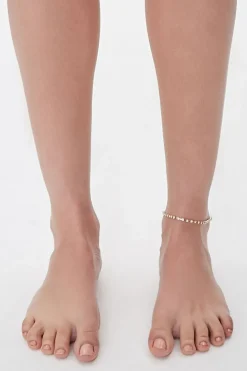 Rhinestone Box Chain Anklet