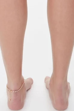 Rhinestone Box Chain Anklet