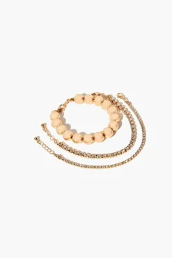 Rhinestone Box Chain Bracelet Set