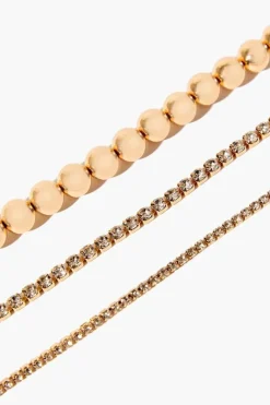 Rhinestone Box Chain Bracelet Set