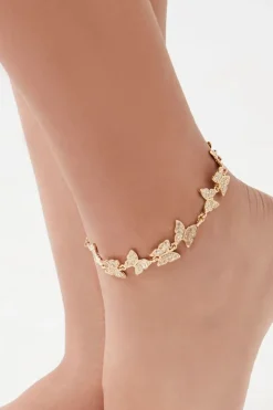 Rhinestone Butterfly Anklet