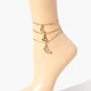 Rhinestone Butterfly Anklet Set