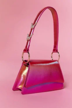 Rhinestone Butterfly Baguette Bag