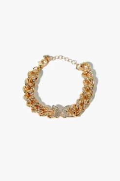 Rhinestone Butterfly Chain Bracelet