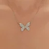 Rhinestone Butterfly Chain Necklace