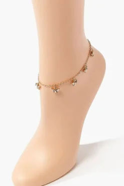 Rhinestone Butterfly Charm Anklet