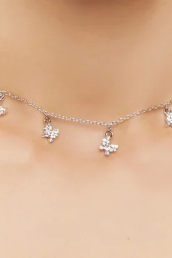 Rhinestone Butterfly Charm Necklace