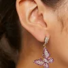 Rhinestone Butterfly Drop Earrings