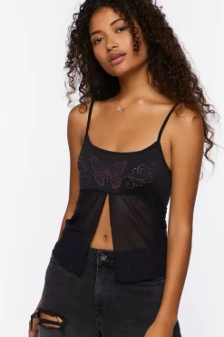 Rhinestone Butterfly Graphic Cami