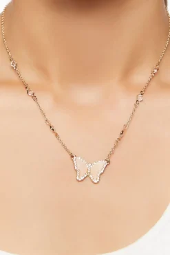 Rhinestone Butterfly Necklace