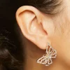 Rhinestone Butterfly Stud Earrings