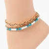Rhinestone Chain Anklet Set