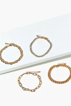 Rhinestone Chain Bracelet Set
