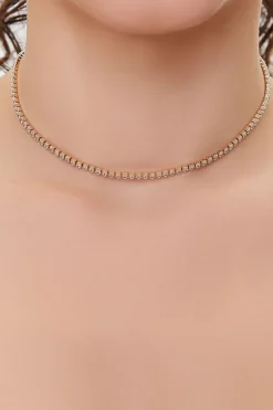 Rhinestone Chain Choker Necklace