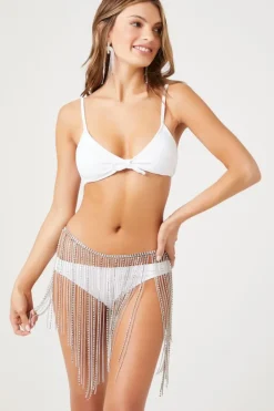 Rhinestone & Chain-Fringe Belly Chain