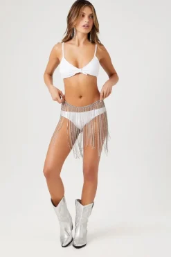 Rhinestone & Chain-Fringe Belly Chain