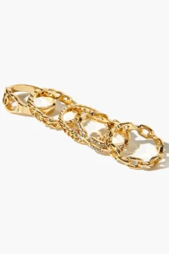 Rhinestone Chain Ring Set