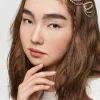 Rhinestone Chain Snap Hair Clip Set