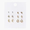 Rhinestone Crescent Moon Charm Set