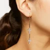 Rhinestone Cross Drop Earrings