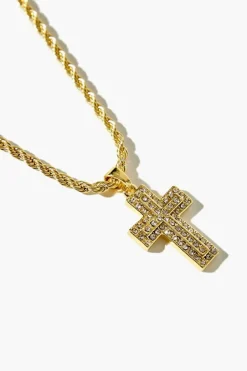 Rhinestone Cross Pendant Necklace