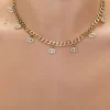 Rhinestone Evil Eye Charm Necklace