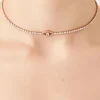 Rhinestone Evil-Eye Choker Necklace