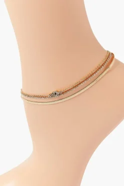 Rhinestone Eye Anklet Set
