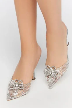 Rhinestone Flower Stiletto Heels