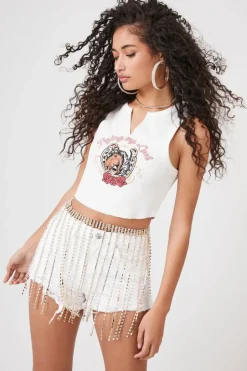 Rhinestone Fringe Chain Belt