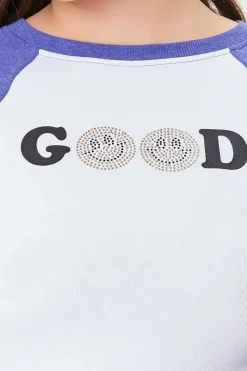 Rhinestone Good Graphic Baseball Tee