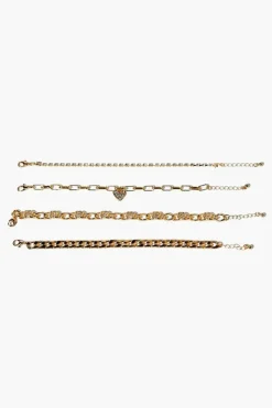 Rhinestone Heart Bracelet Set