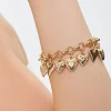 Rhinestone Heart Charm Bracelet