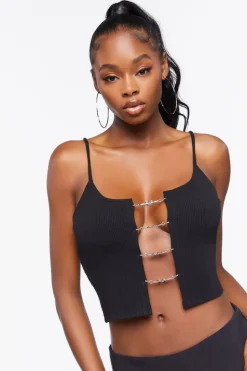 Rhinestone Heart Ladder Cutout Cami