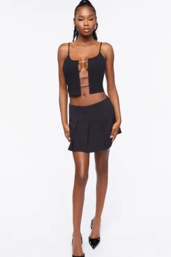 Rhinestone Heart Ladder Cutout Cami